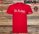 St.Anton am Arlberg T-Shirt Men Siemik Ski Austria Red...