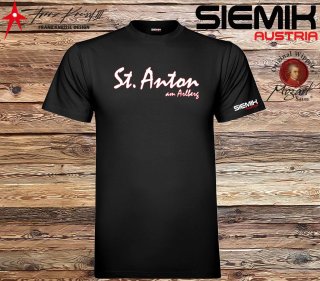 St.Anton am Arlberg T-Shirt Men Siemik Ski Austria Black 2022