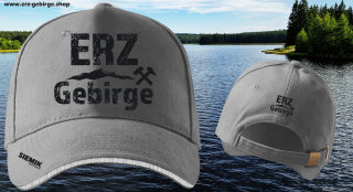 Erzgebirge Cap Basecap in Grau Design Schwarz Premium mit Metallverschluss Unisex Erwachsenenmodell by Siemik